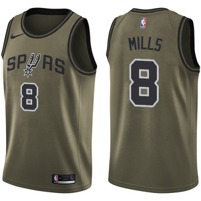 Nike San Antonio Spurs #8 Patty Mills Green Salute to Service Youth NBA Swingman Jersey